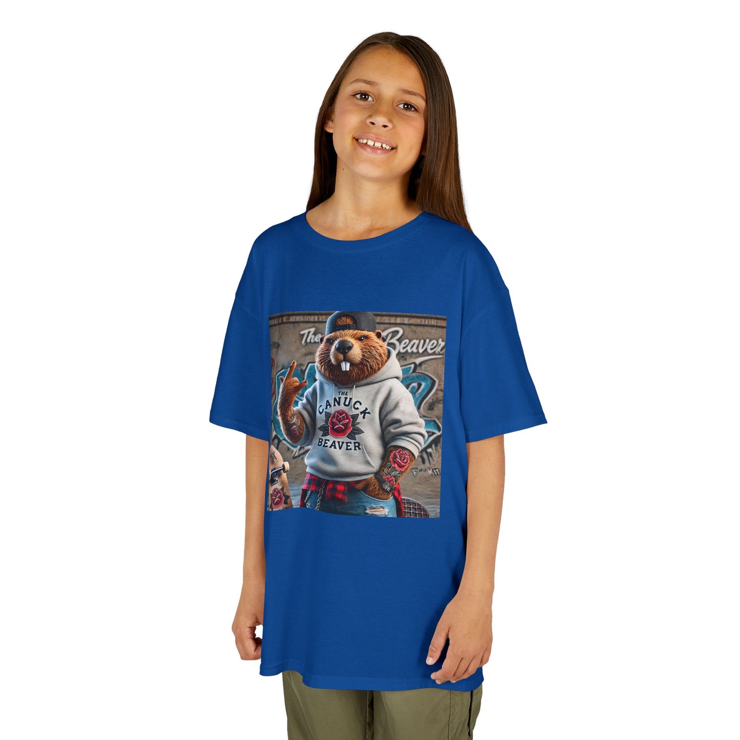 Kids Tee - Punk Beaver Skateboard Graffiti Wall Design