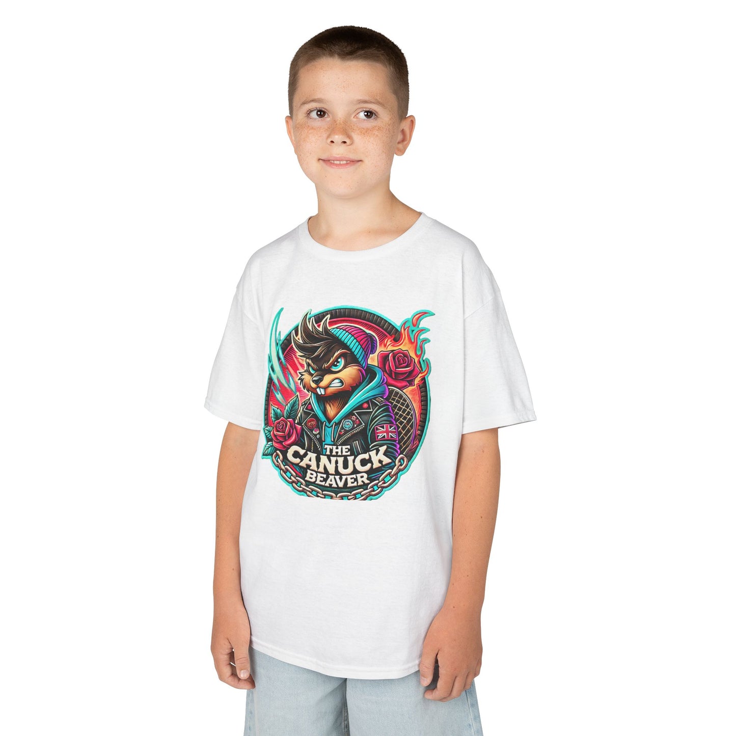 Punk Beaver Kid's Tee β Rebellious Canadian Streetwear Vibes