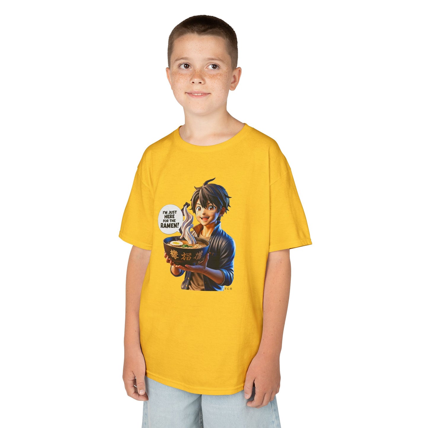 Anime Ramen Boy Tee – "I’m Just Here for the Ramen" Unisex Shirt