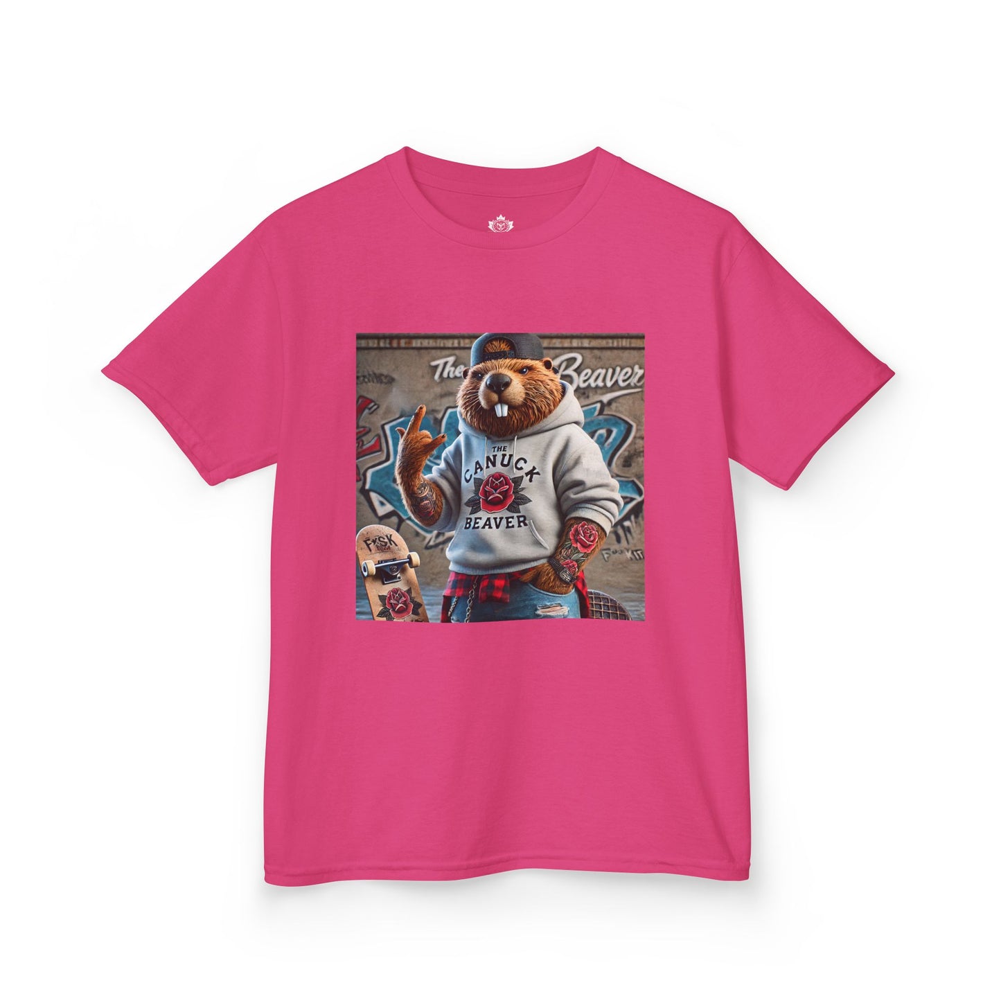 Kids Tee - Punk Beaver Skateboard Graffiti Wall Design