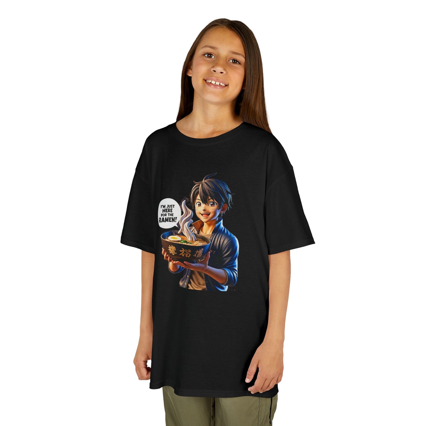Anime Ramen Boy Tee – "I’m Just Here for the Ramen" Unisex Shirt