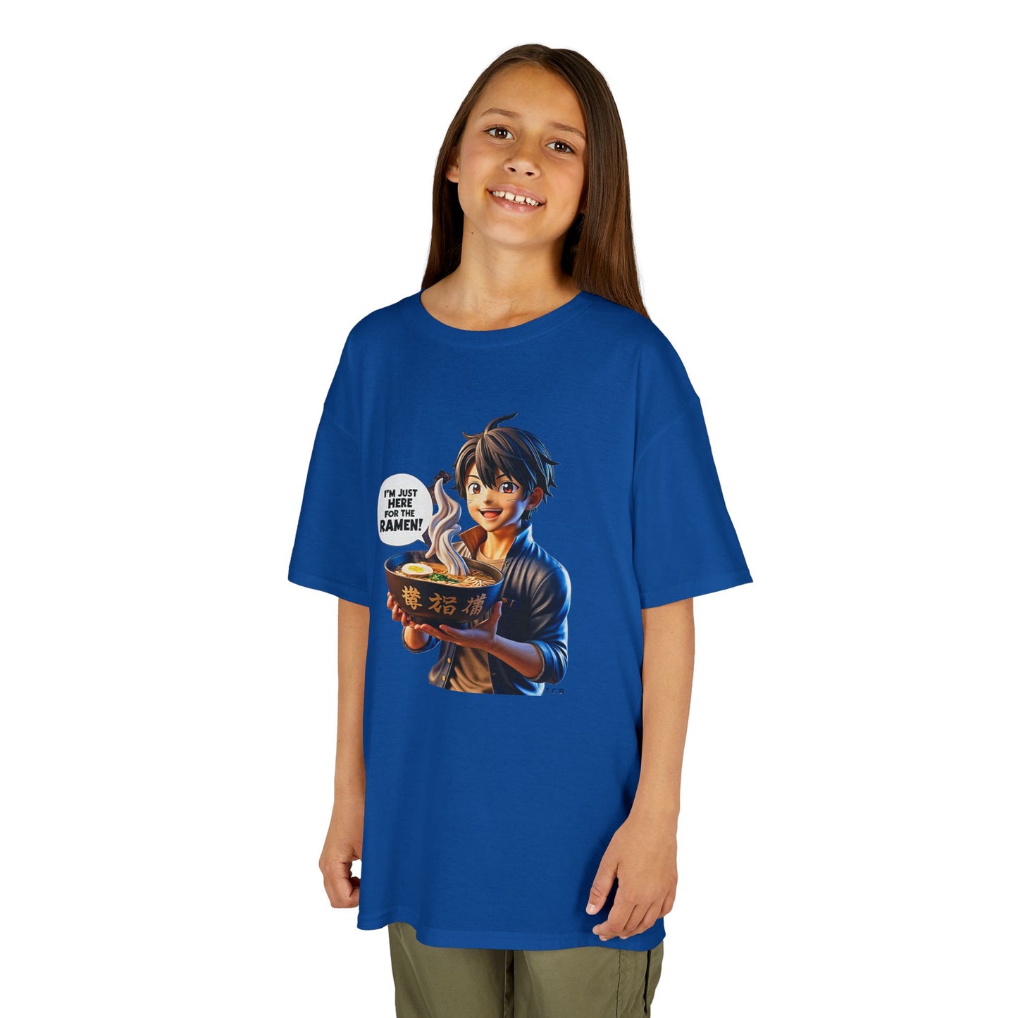 Anime Ramen Boy Tee – "I’m Just Here for the Ramen" Unisex Shirt