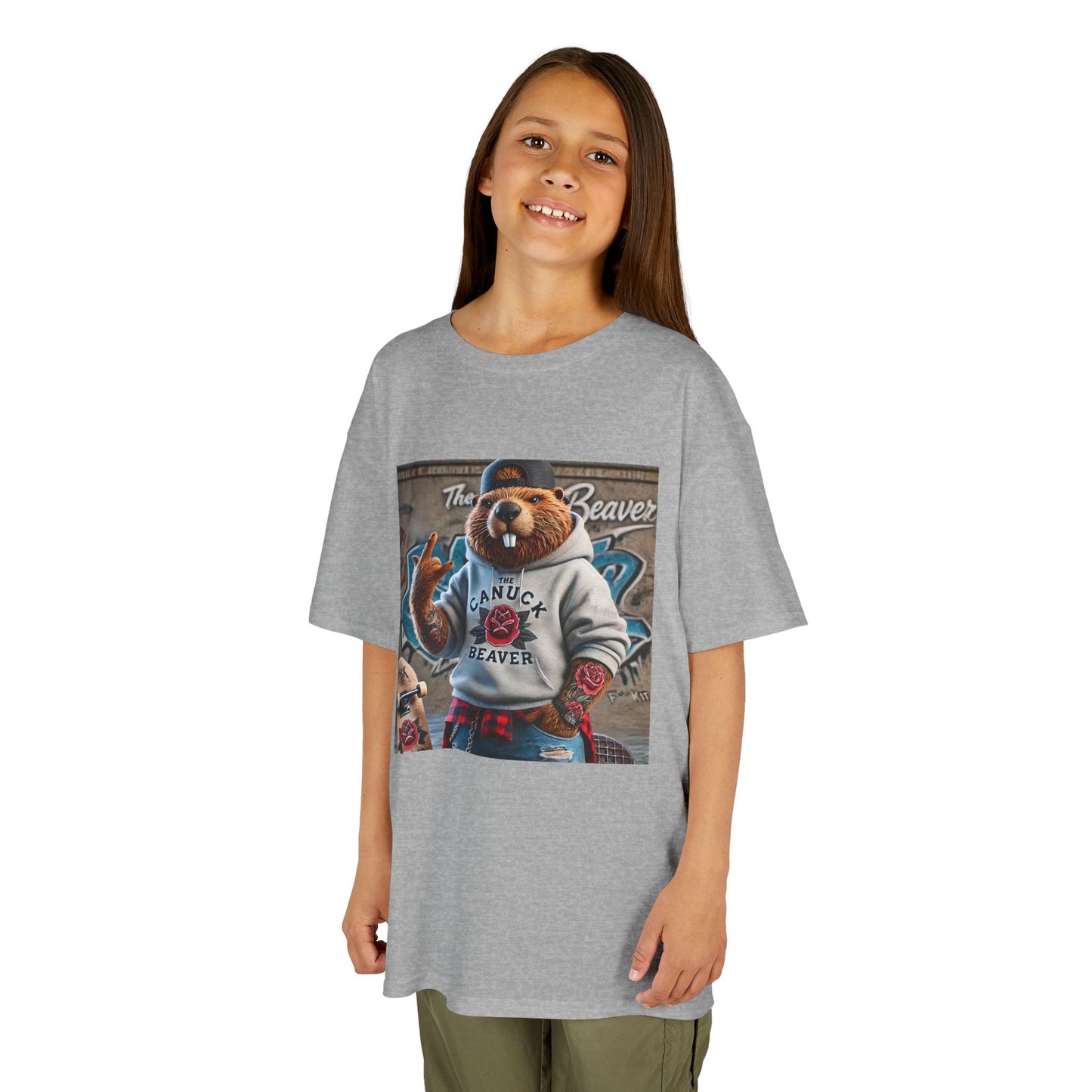 Kids Tee - Punk Beaver Skateboard Graffiti Wall Design