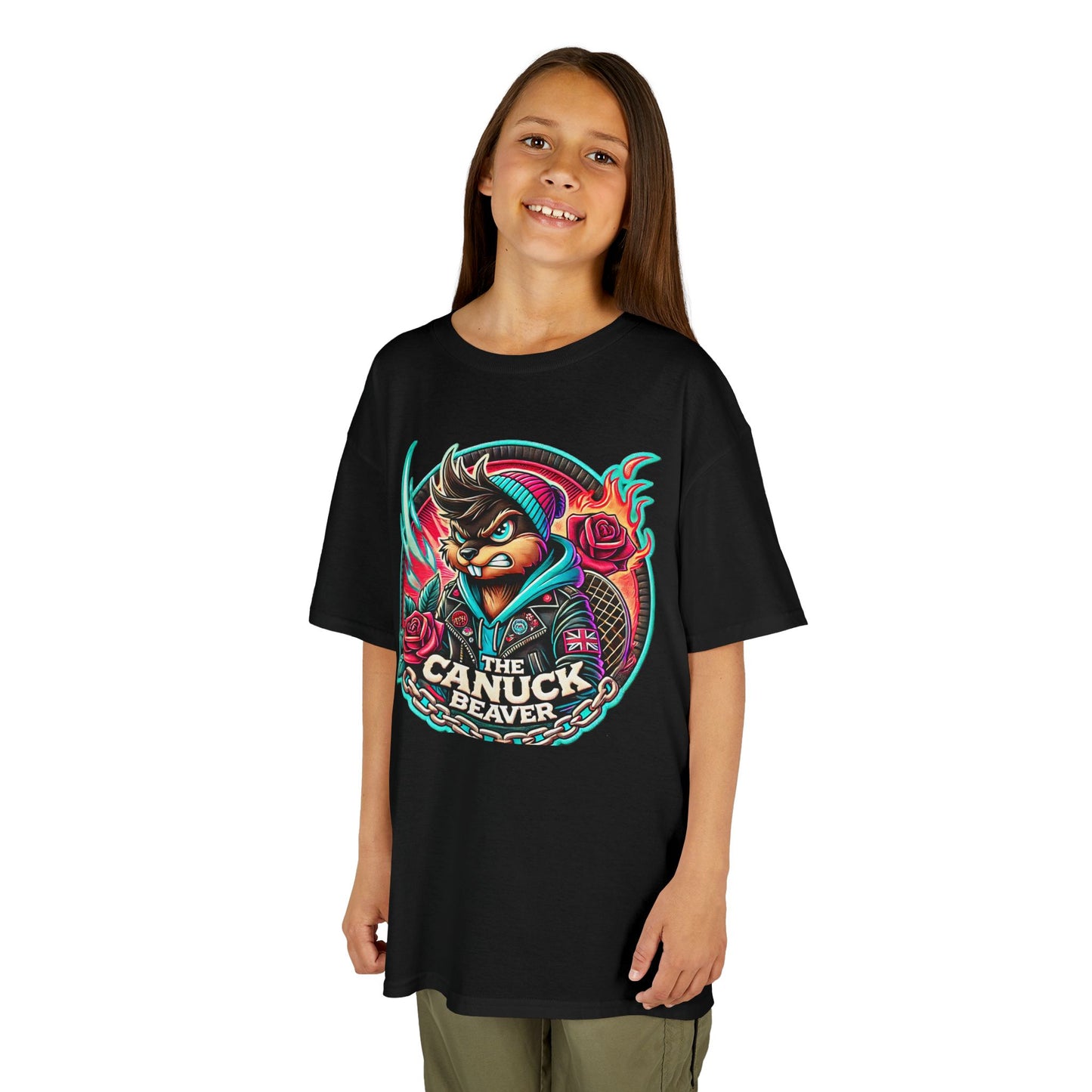 Punk Beaver Kid's Tee β Rebellious Canadian Streetwear Vibes