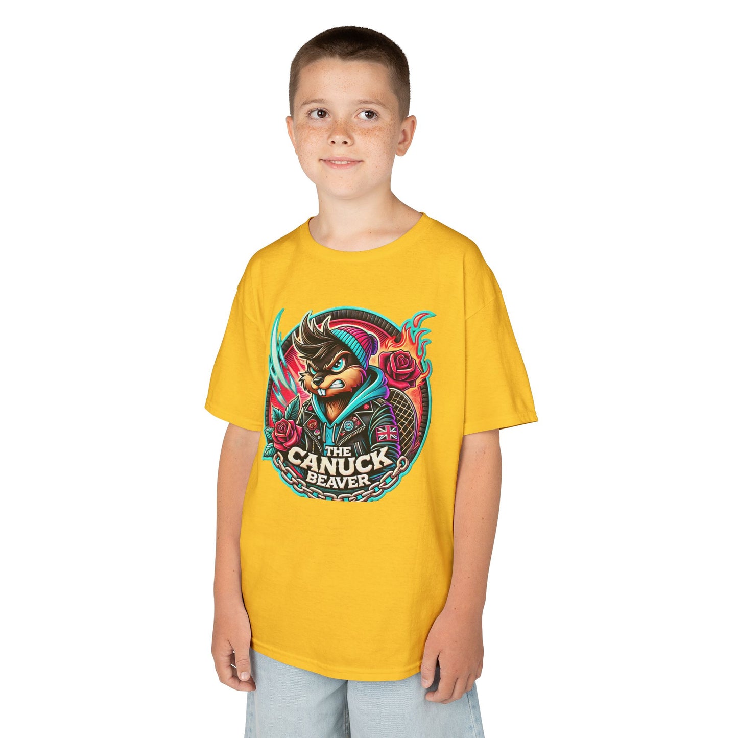 Punk Beaver Kid's Tee β Rebellious Canadian Streetwear Vibes