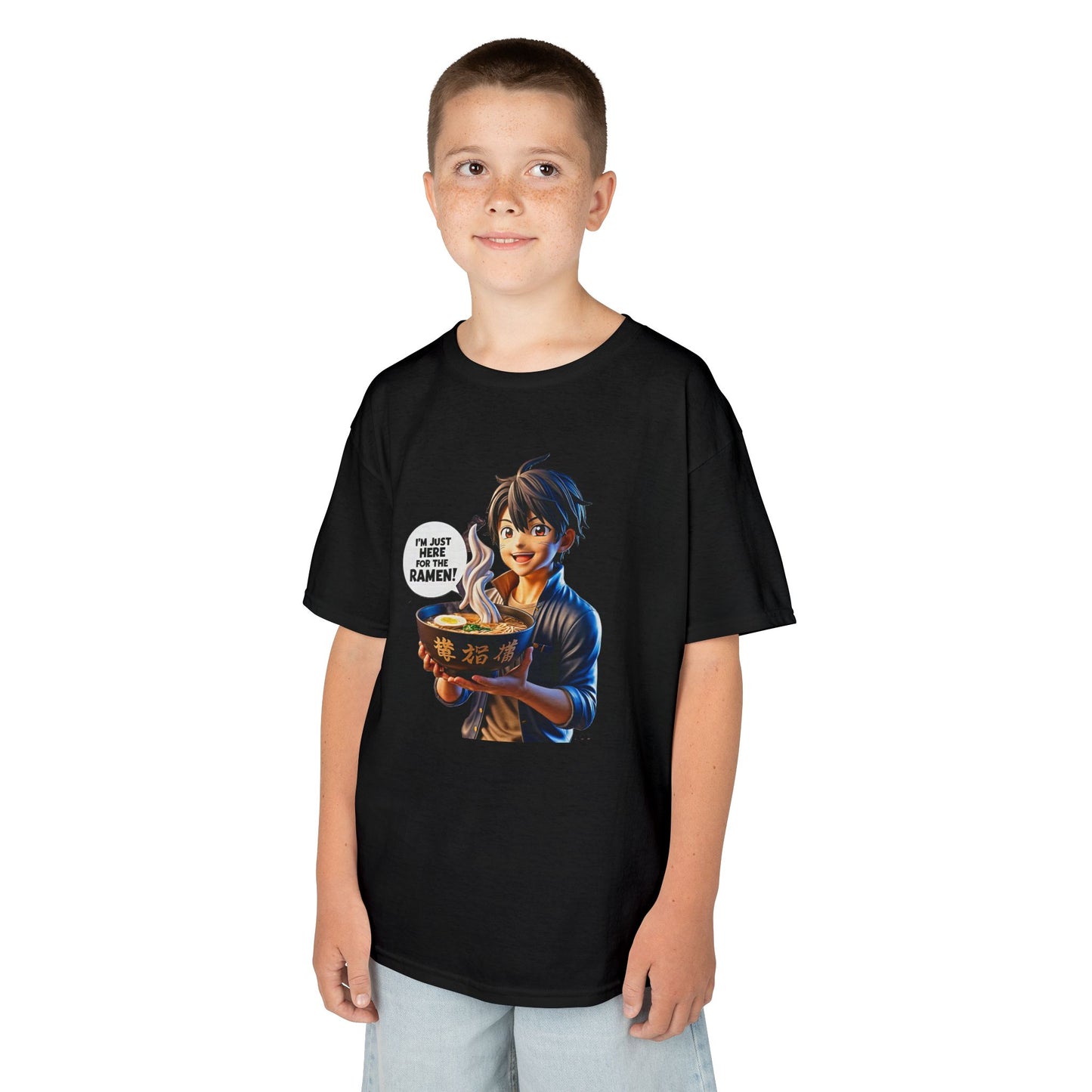 Anime Ramen Boy Tee – "I’m Just Here for the Ramen" Unisex Shirt