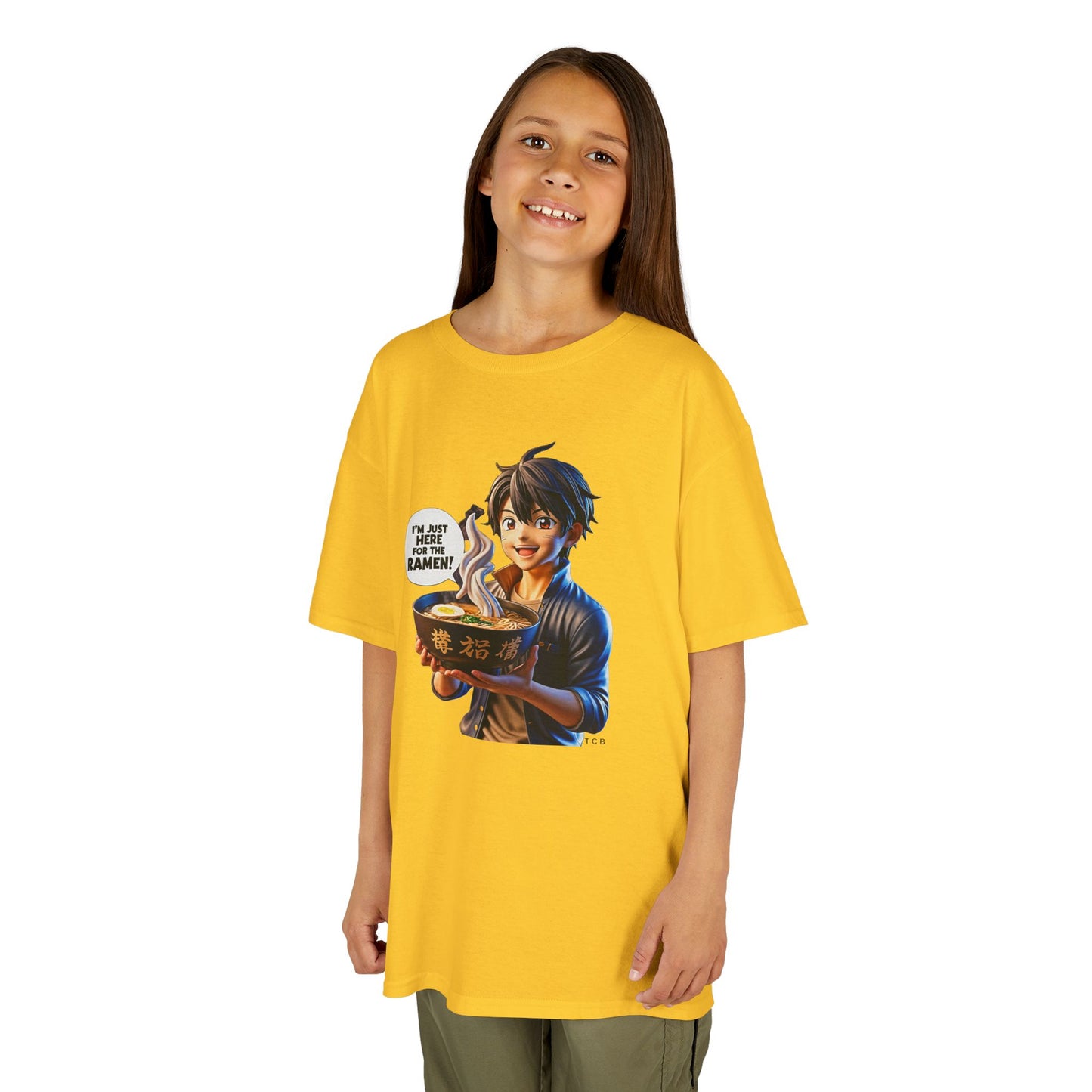 Anime Ramen Boy Tee – "I’m Just Here for the Ramen" Unisex Shirt