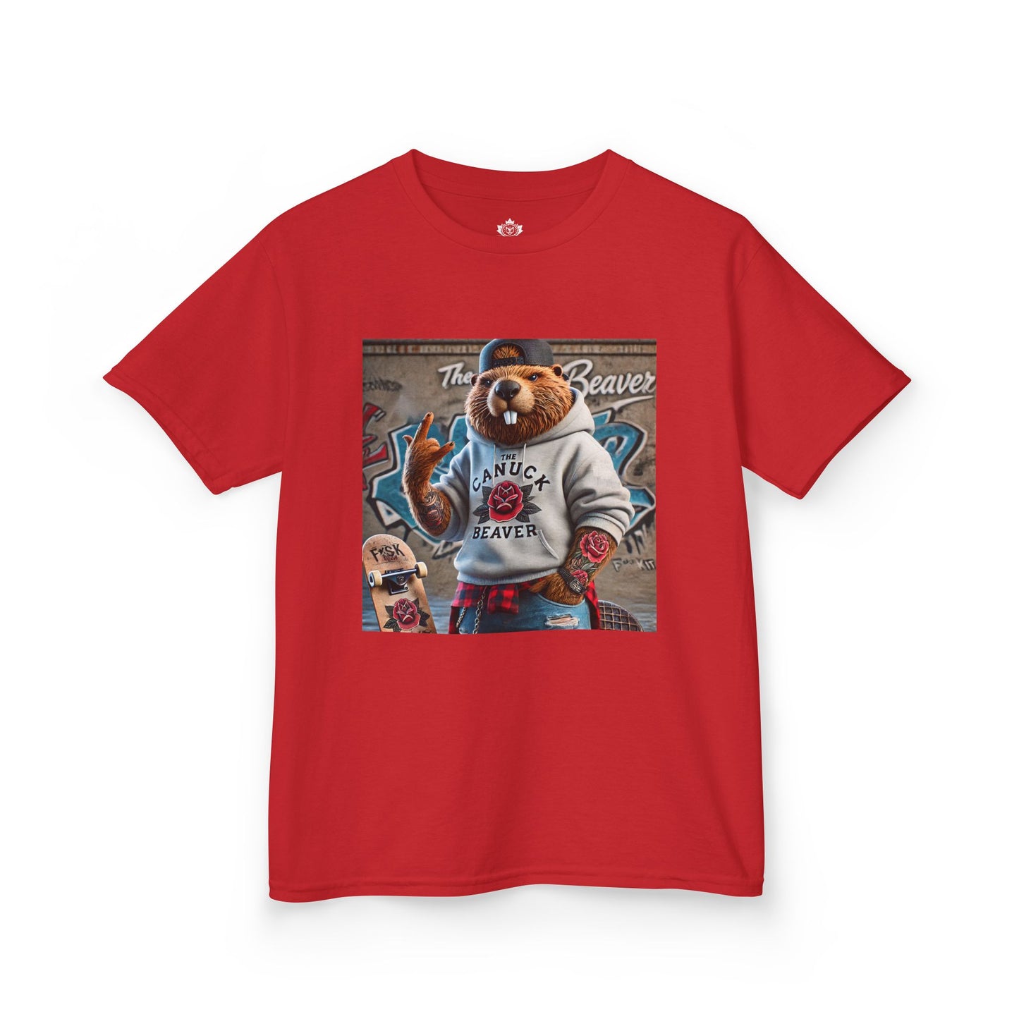 Kids Tee - Punk Beaver Skateboard Graffiti Wall Design