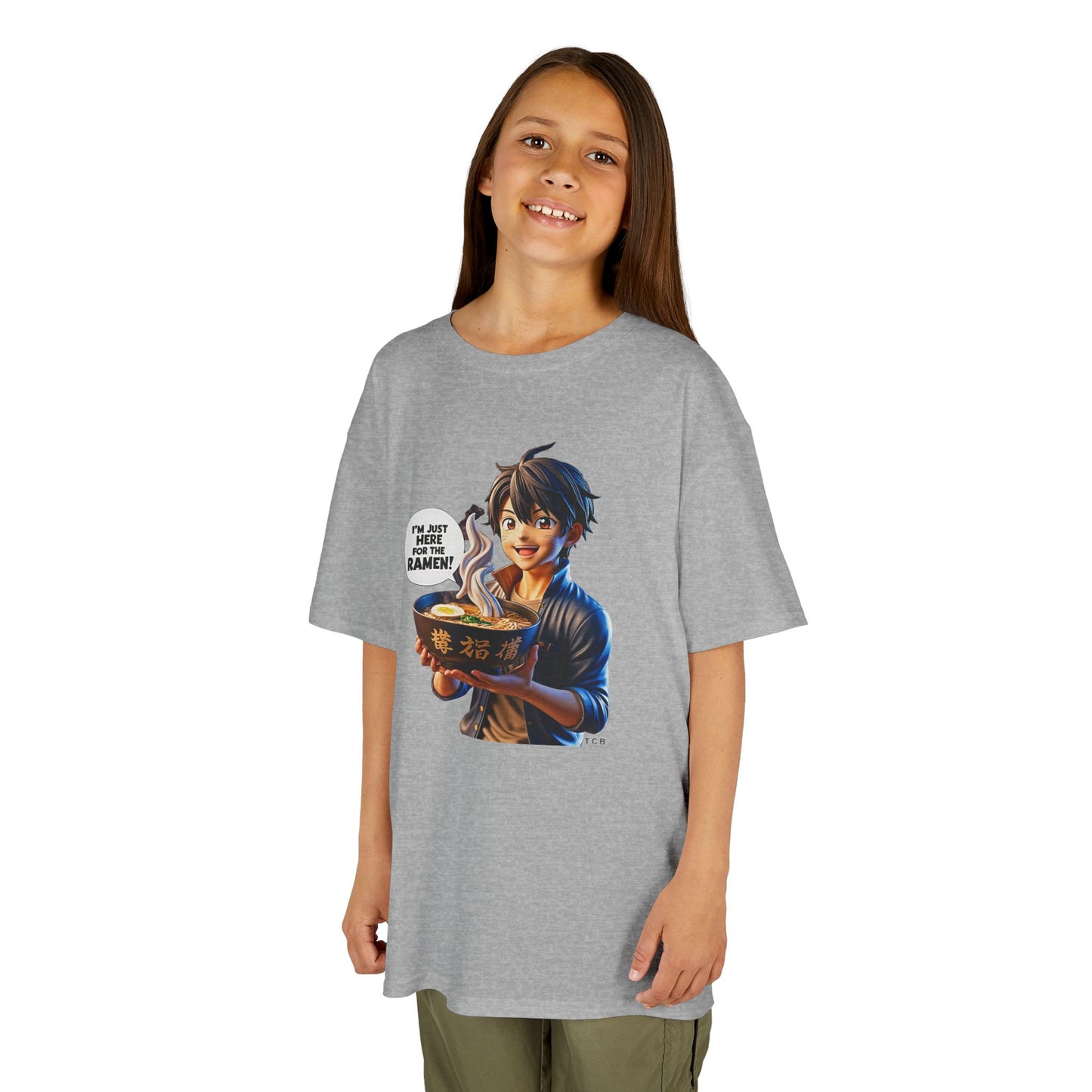 Anime Ramen Boy Tee – "I’m Just Here for the Ramen" Unisex Shirt