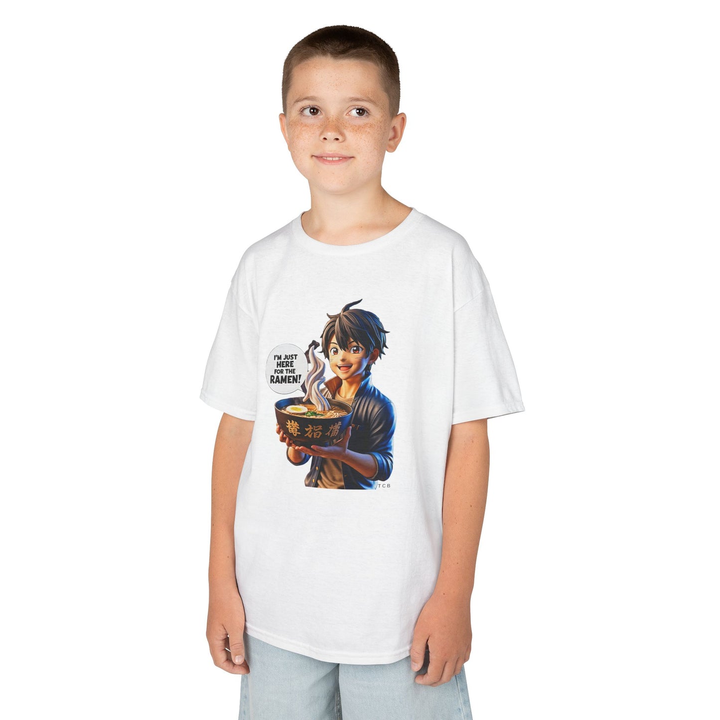 Anime Ramen Boy Tee – "I’m Just Here for the Ramen" Unisex Shirt