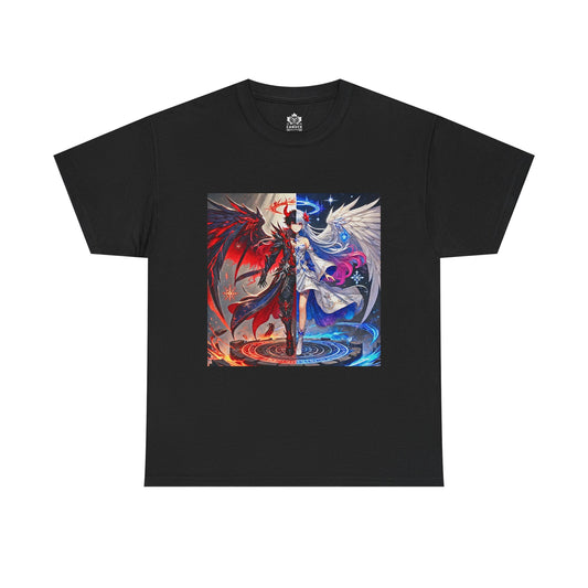 Anime Style Unisex Tee - Half Angel Half Demon Design